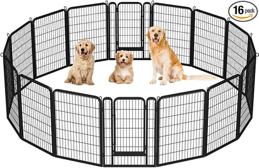 Yaheetech Dog Playpen Outdoor, 40 inch 16 Panels Dog Pen Indoor Heavy Duty by Unknown