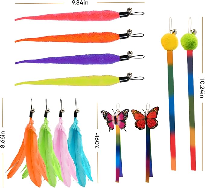 Cat Toys for Indoor Cats, 13 Packs Interactive Cat Wand Toy Set - Image 4