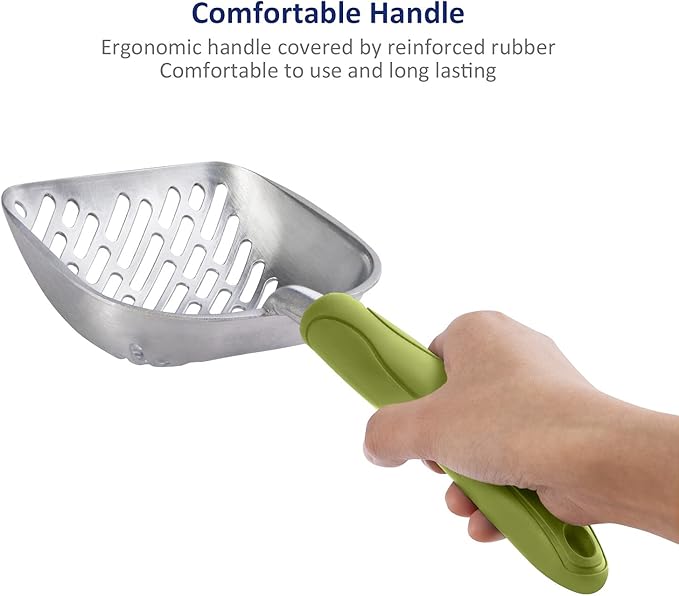WePet Cat Litter Scoop, Aluminum Alloy Sifter, Kitty Metal Scooper, Deep Shovel - Image 3