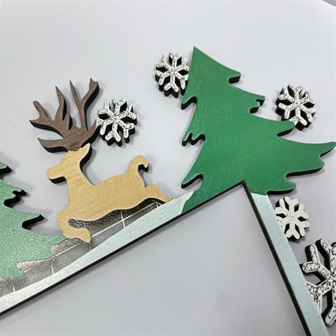 Christmas Door Topper Holiday Home Decor Funny Snowman Santa Claus Top Door - Image 2