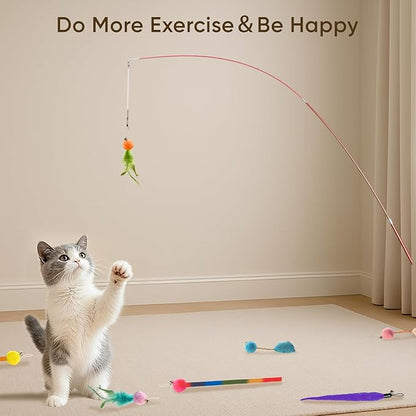 Cat Toys for Indoor Cats, 11 Packs Interactive Cat Wand Toy Set - Image 7