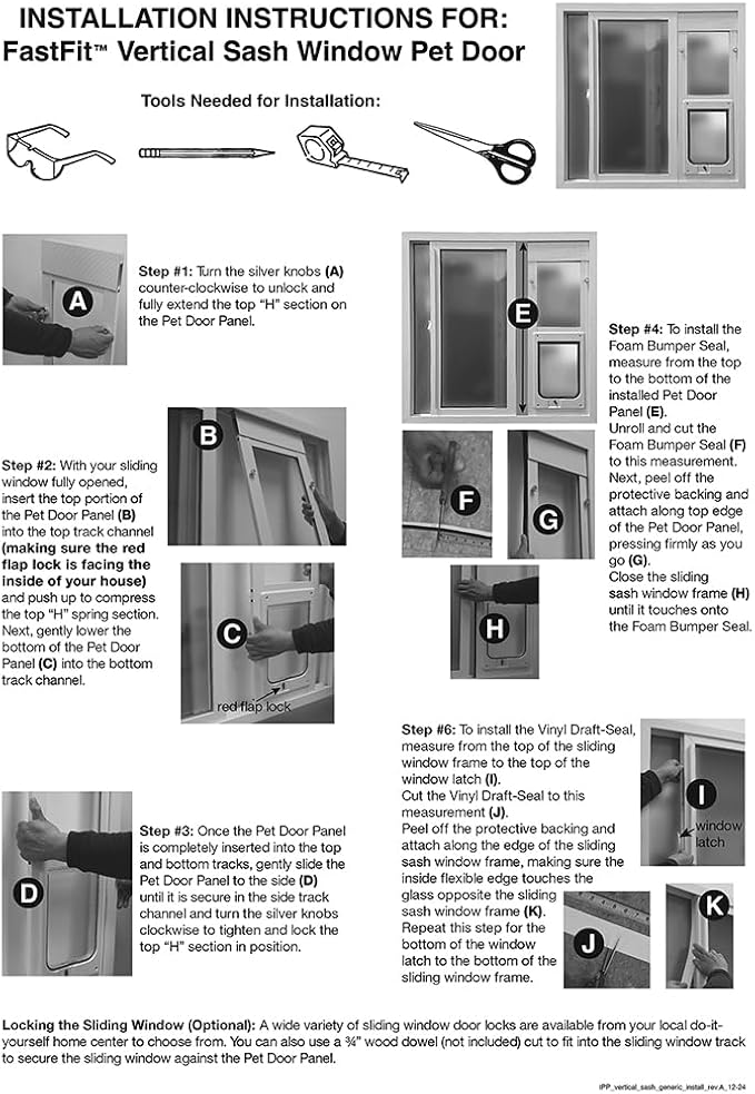 Ideal Pet Products Aluminum Vertical Sash Window Pet Door, Adjustable Sizes to - Image 4