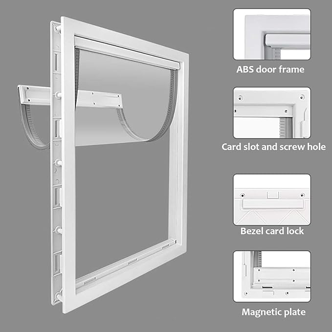 CEESC Large Dog Door with Soft Transparent Magnetic Flap and Snap-in Closing - Image 4