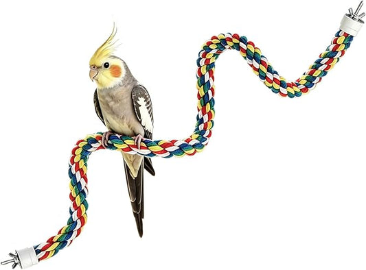 Bendable Fun Climbing Bird Cotton Rope Perch, Colorful Bungee Toy by Unknown