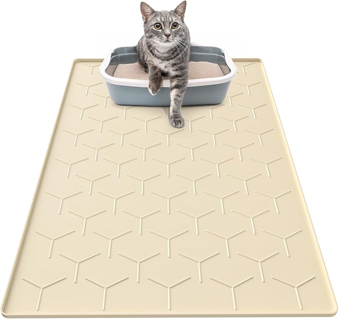 Garoopion Silicone Cat Litter Trapping Mat, Large Waterproof 34" X 22" Cat by Garoopion