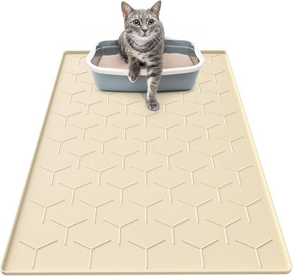 Garoopion Silicone Cat Litter Trapping Mat, Large Waterproof 34" X 22" Cat by Garoopion