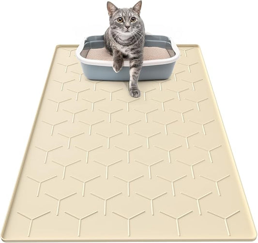Garoopion Silicone Cat Litter Trapping Mat, Large Waterproof 34" X 22" Cat by Garoopion