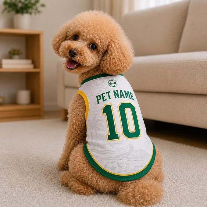 V-DECORPARKS Personalized Pet Soccer Jersey Custom Name Number Dog Cat Football - Image 2