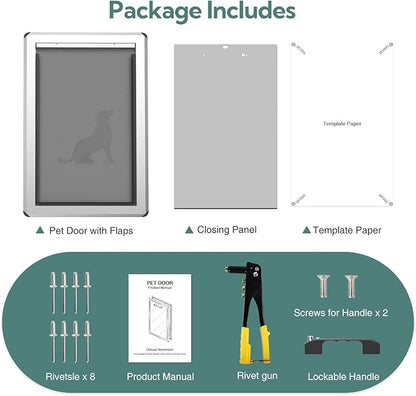 XL Full Enclosed Magnetic Flaps Dog Door, Rustproof Aluminum Alloy Frame - Image 8