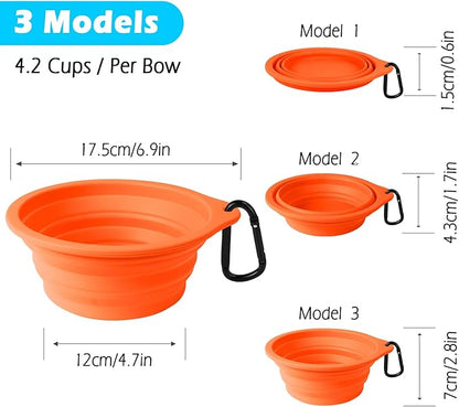 PetBonus 2-Pack Large Silicone Collapsible Dog Bowls, 34oz/1000ml BPA Free - Image 3