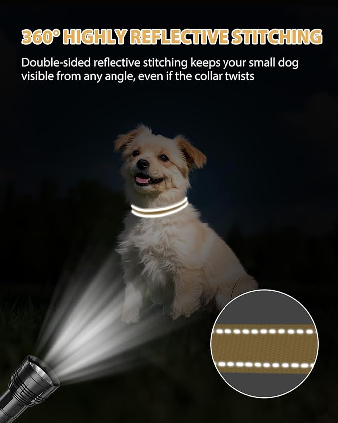 Joytale Small Dog Collar, Durable Double-Sided Reflective Nylon Collar - Image 5