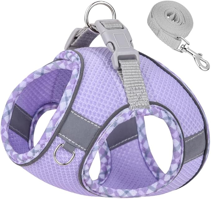 Dog Harness and Leash Set, No Pull Adjustable Reflective Pet Harness, Step in by Flymind