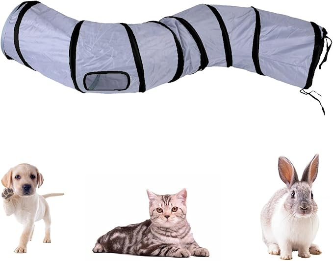 iCAGY Cat Tunnel for Indoor Cats, Rabbit Tunnel Toys, Pet Toys Play Tunnels for - Image 3