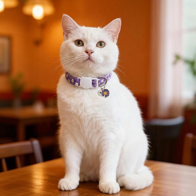 Cat Collars for Girl Cats & Boys, 2 Pack Soft Cotton Breakaway Collar - Image 7