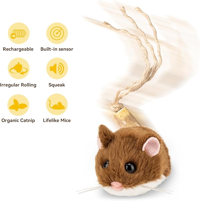 Migipaws Interactive MigiMouse Cat Toy 360° Rolling & Spin - Image 4