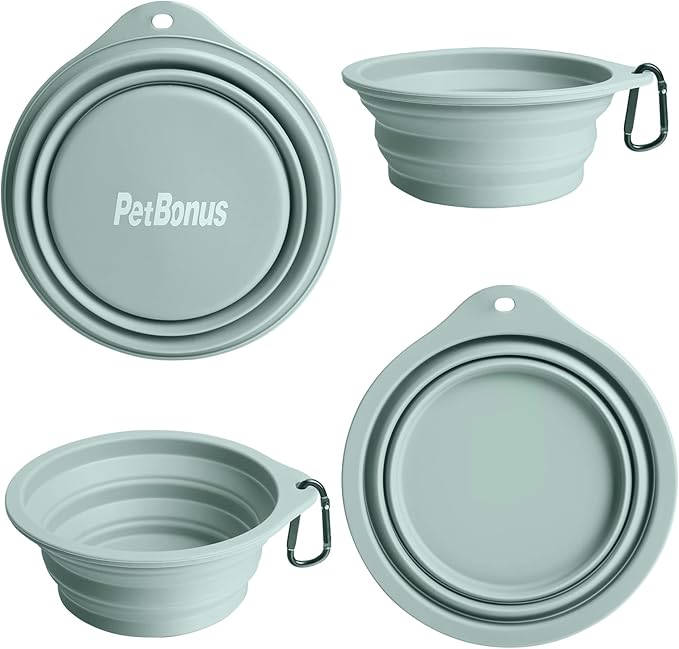 PetBonus 2-Pack Silicone Collapsible Dog Bowls, BPA Free Dishwasher Safe - Image 2