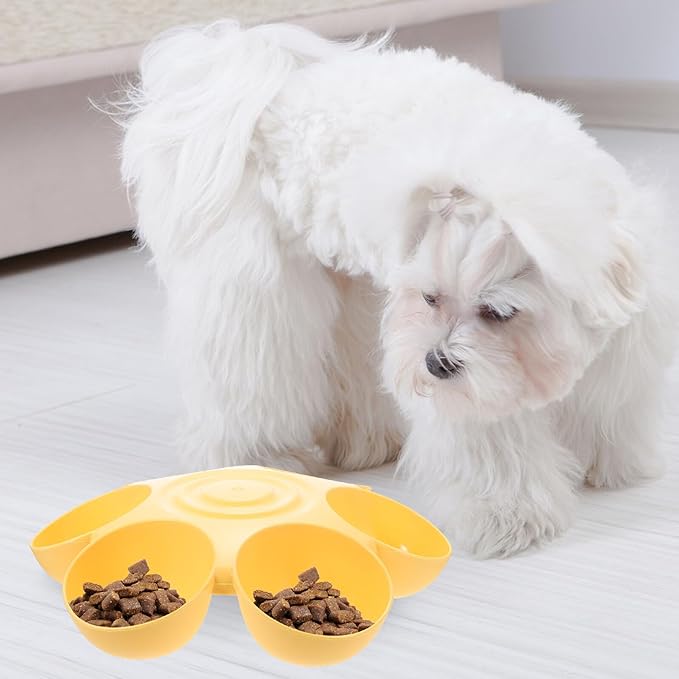 Flower-Shaped Multiple Pet Feeding Bowl, Plastic Dog and Cat Food Dispenser - Image 9