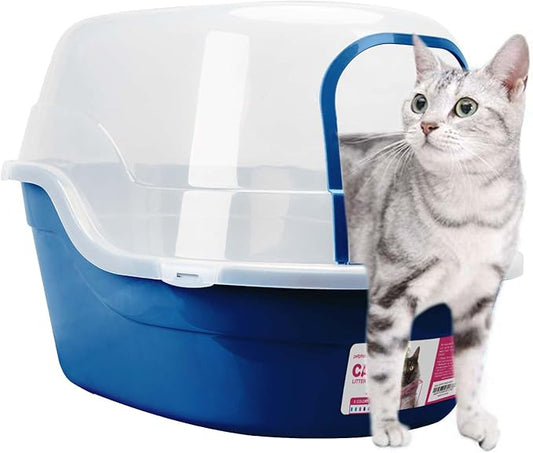 petphabet Covered Litter Box, Jumbo Hooded Cat Litter Box Holds Up to Two Small by Petphabet
