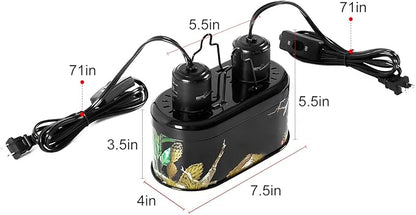 REPTI ZOO Nano Combo Print Tropical Desert Reptile Dual Deep Dome Lamp Fixture - Image 3