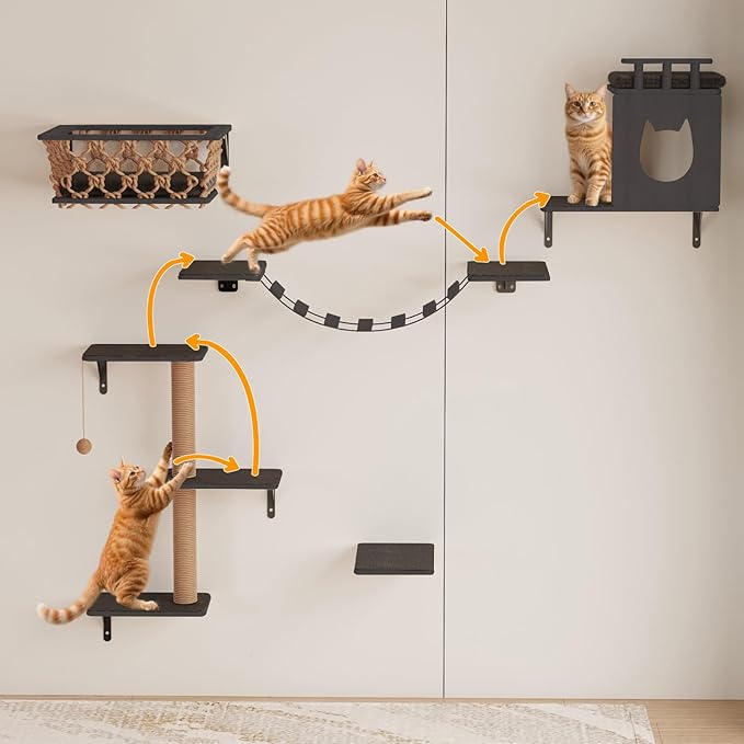 5-in-1 Cat Wall Shelves Set - Image 9