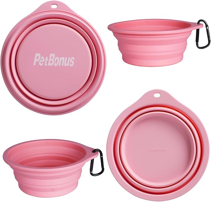 PetBonus 2-Pack Silicone Collapsible Dog Bowls, BPA Free Dishwasher Safe - Image 2