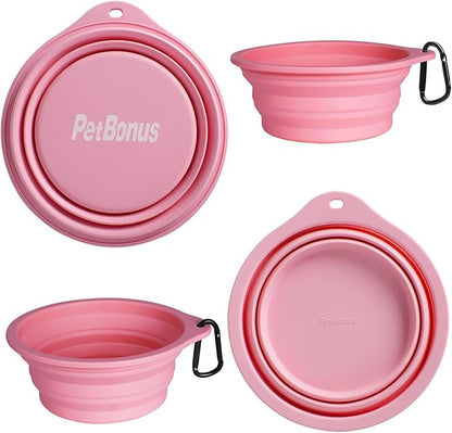 PetBonus 2-Pack Silicone Collapsible Dog Bowls, BPA Free Dishwasher Safe - Image 2