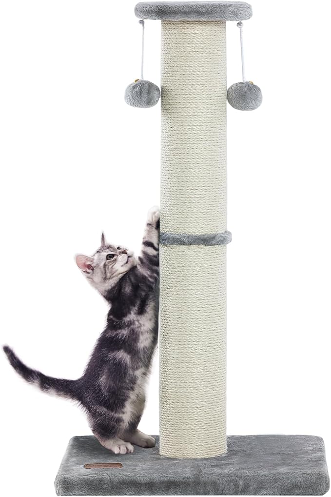 34Inch Tall Cat Scratching Post, 4.3Inch Diameter Large Sisal Cat Scratch Post by Kilodor