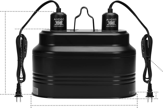 Aiicioo Dual Reptile Light Fixture - Image 2