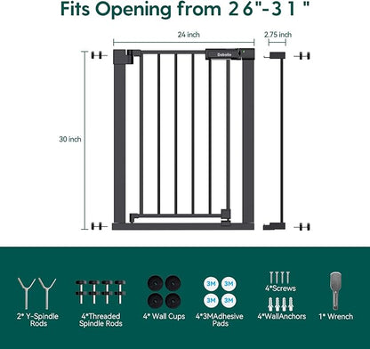 Babelio Baby Gate for Doorways and Stairs, 26-31" Pet Gate - Image 5