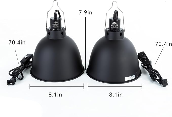 2 Pack Reptile Light Fixture, 8.1in Deep Dome Reptile Heat Lamp Fixture - Image 6