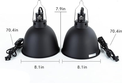 2 Pack Reptile Light Fixture, 8.1in Deep Dome Reptile Heat Lamp Fixture - Image 6
