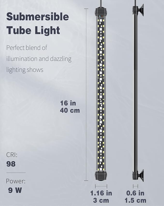 Pawfly 8 W Aquarium LED Light 16 Inch 24/7 Fish Tank Light - Image 4
