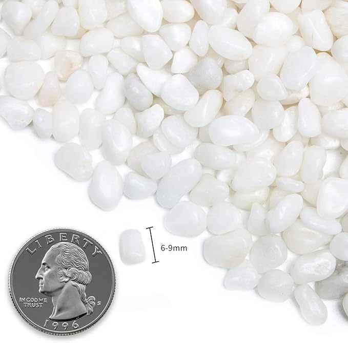10 lb Natural Polished Decorative White Pebbles - Image 2