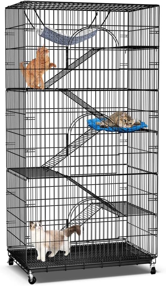 PawGiant 6-Tier Large Cat Cage Playpen, 72-inch Indoor/Outdoor Enclosure by PawGiant