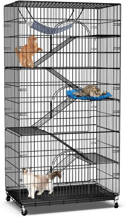 PawGiant 6-Tier Large Cat Cage Playpen, 72-inch Indoor/Outdoor Enclosure by PawGiant