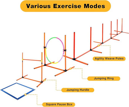 Dog Agility Course Backyard Set, 4 Sets Pet Agility Training Equipment - Image 3