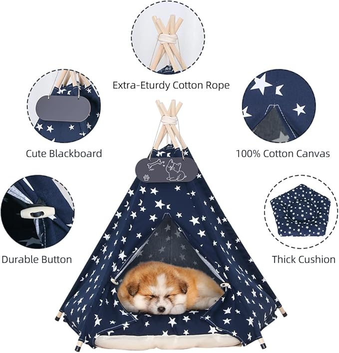 Pet Teepee Tent for Dogs & Cats Dog Bed - Image 4