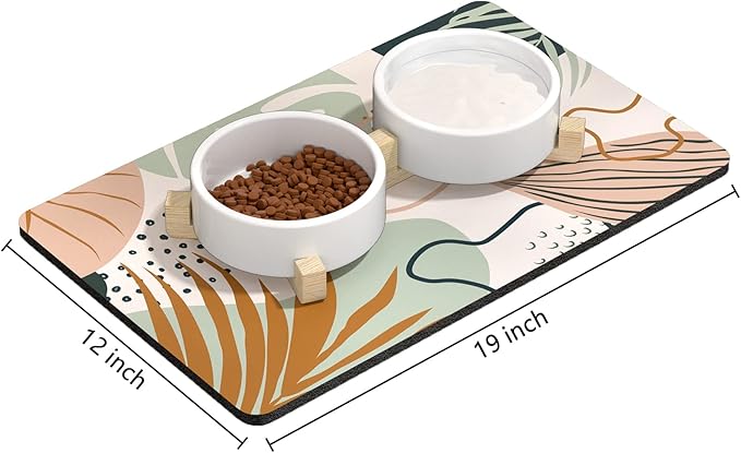 Rnivvi Dog Food Mat, 3MM Anti-Slip Rubber Pet Feeding Rug Protect Floors - Image 2