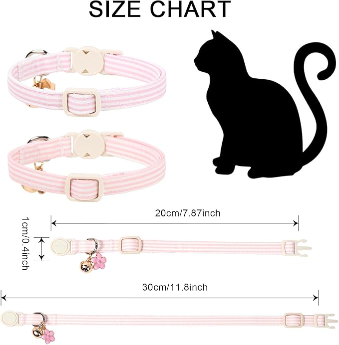 2 Pack Pink Purple Cat Collars Breakaway - Image 4