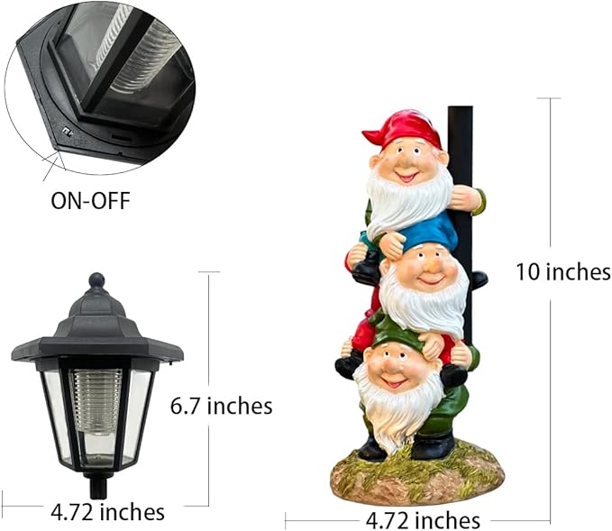 Solar Garden Gnomes Statue, Solar Gnomes Figurine Light - Image 4
