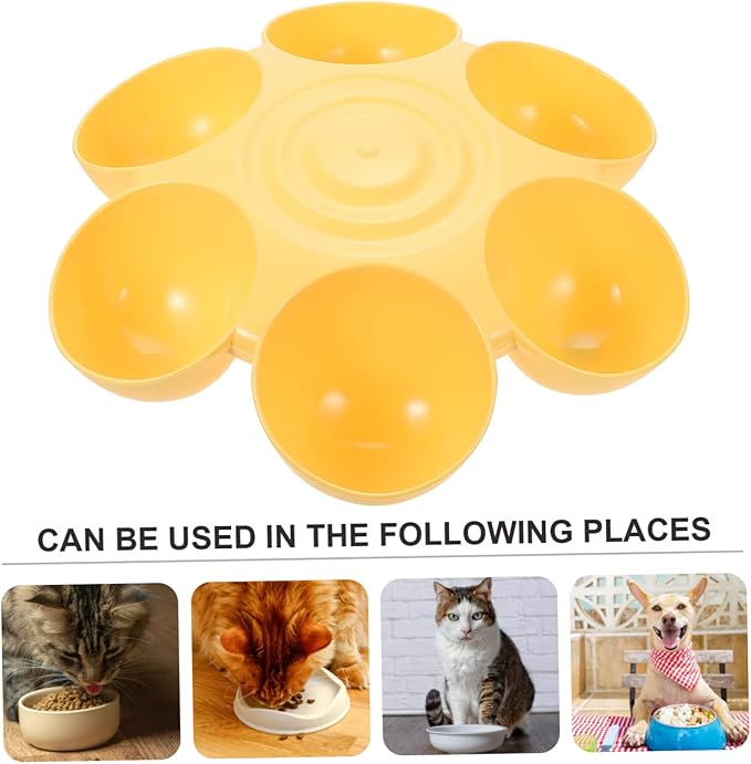 Abaodam Flower Shaped Multi Pet Feeding Bowl Plastic Dog and Cat Food Dish - Image 3