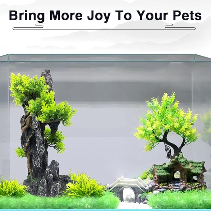 Aquarium Mountain View Stone Ornament Tree Rock Cave - Image 2