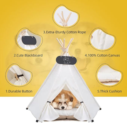 Pet Teepee Tent for Dogs & Cats Dog Bed - Image 4
