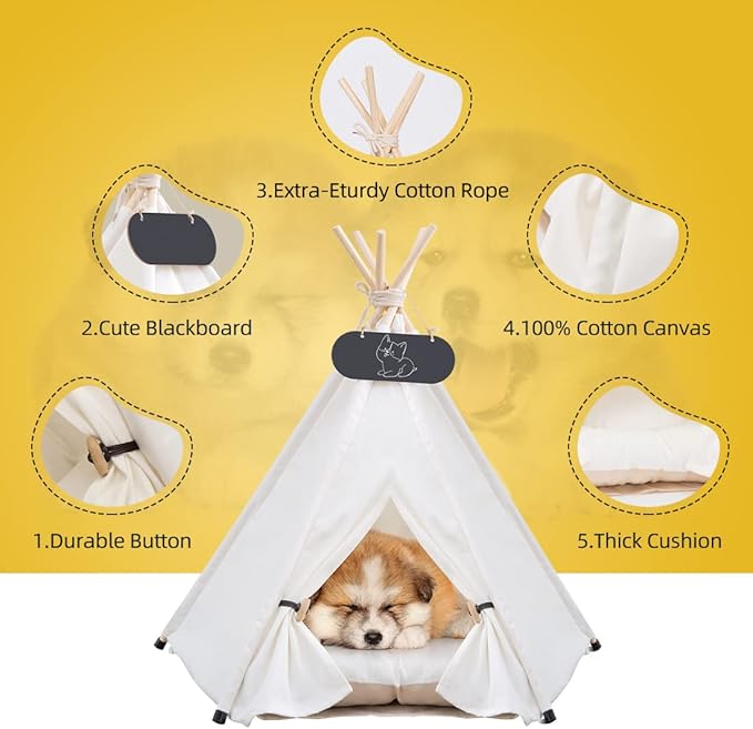 Pet Teepee Tent for Dogs & Cats Dog Bed - Image 4