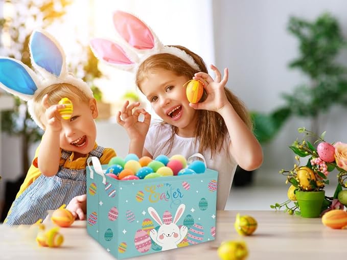 Essme Rectangular Easter Basket, Kids Storage bin Organizer - Image 2