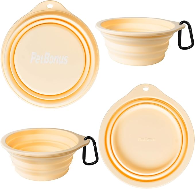 PetBonus 2-Pack Silicone Collapsible Dog Bowls, BPA Free Dishwasher Safe - Image 2