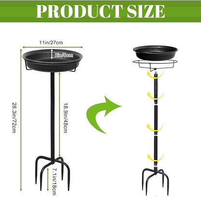 28In Freestanding Birdbaths Bowl Outdoor, Free Standing Garden Bird Bath Bird - Image 2
