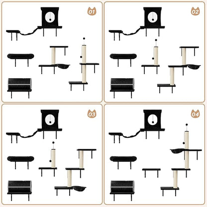 NUNU LAB 7-in-1 Cat Wall Shelves, Wall Mounted Cat Climber Set, Cat Furniture - Image 3