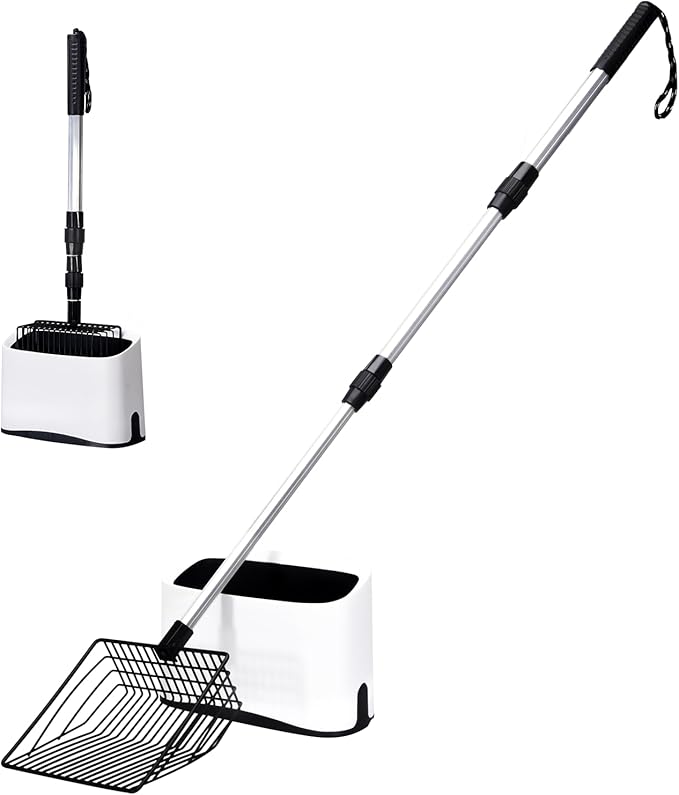 Metal Cat Litter Scoop with Holder, Solid & Durable, Deep Shovel by PETOCAT