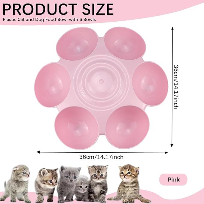 DOERDO Cat Feeding Bowl, Plastic Cat and Dog Food Bowl - Image 2